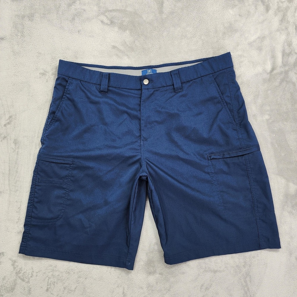 George Shorts Mens 40 Blue Stretch Microfiber Cargo 10 Inseam Casual Summer